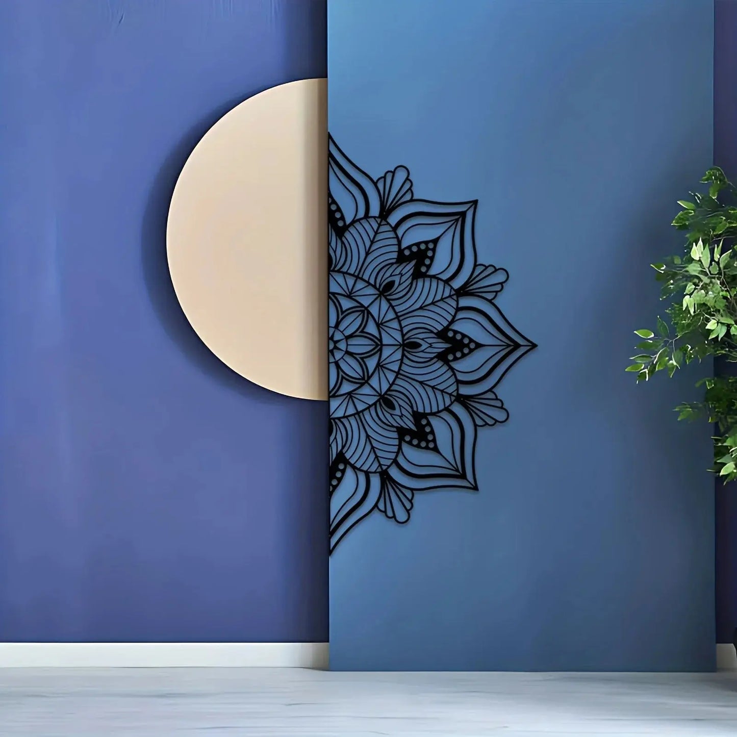 Large Metal Mandala Wall Decor - Unique Black Lotus Flower Art Luxe Stella