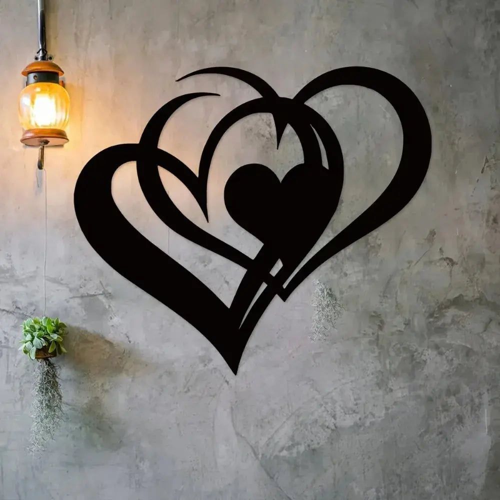 Romantic Two-Hearts Metal Wall Art - Durable & Elegant Wall Decoration Luxe Stella