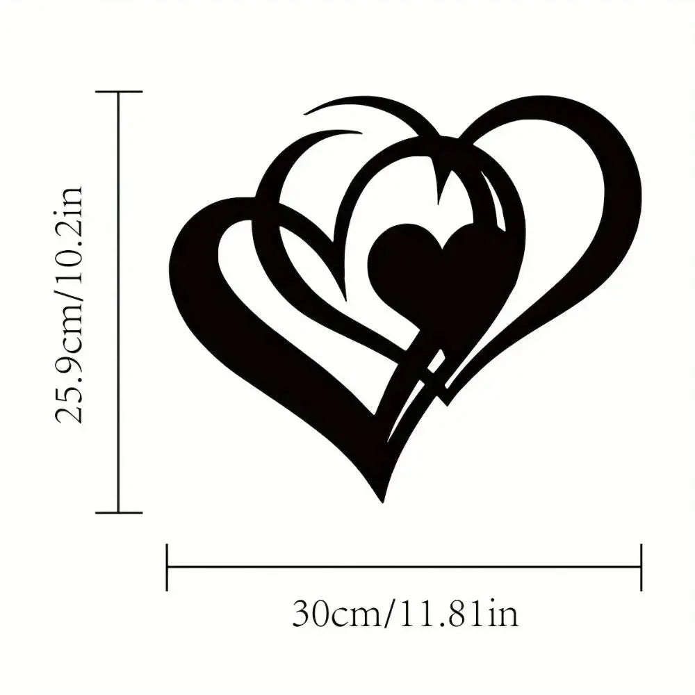 Romantic Two-Hearts Metal Wall Art - Durable & Elegant Wall Decoration Luxe Stella