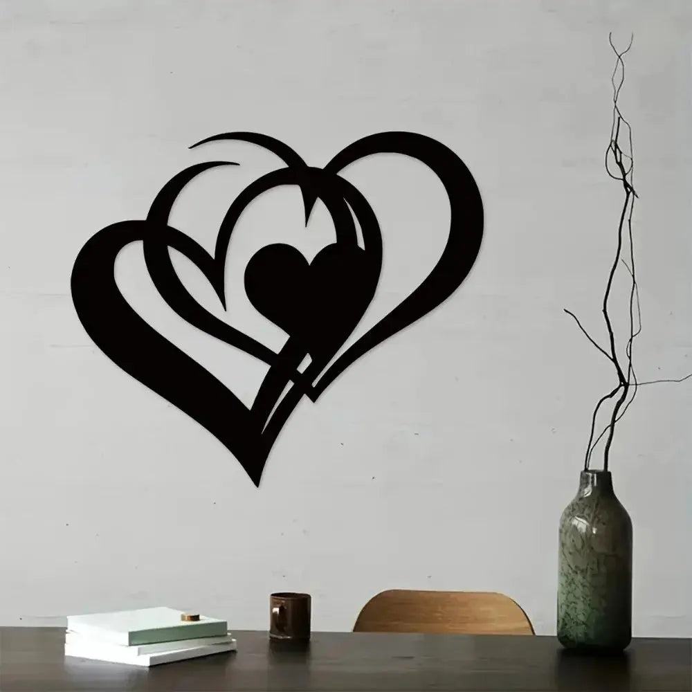 Romantic Two-Hearts Metal Wall Art - Durable & Elegant Wall Decoration Luxe Stella
