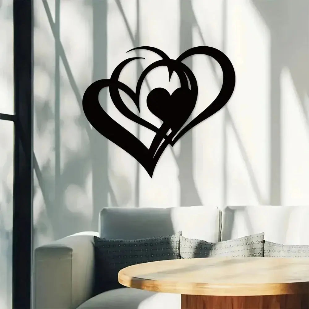 Romantic Two-Hearts Metal Wall Art - Durable & Elegant Wall Decoration Luxe Stella