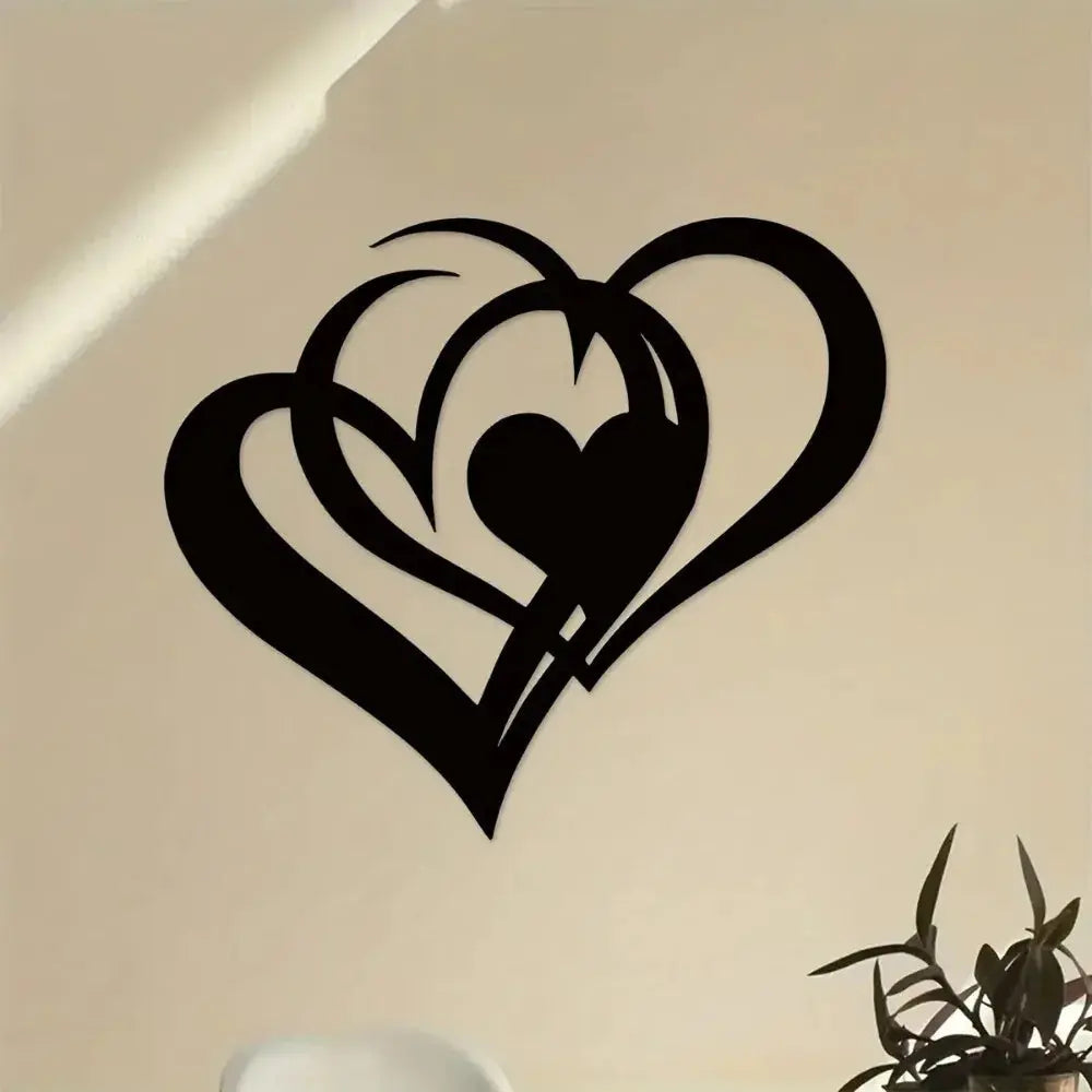 Romantic Two-Hearts Metal Wall Art - Durable & Elegant Wall Decoration Luxe Stella