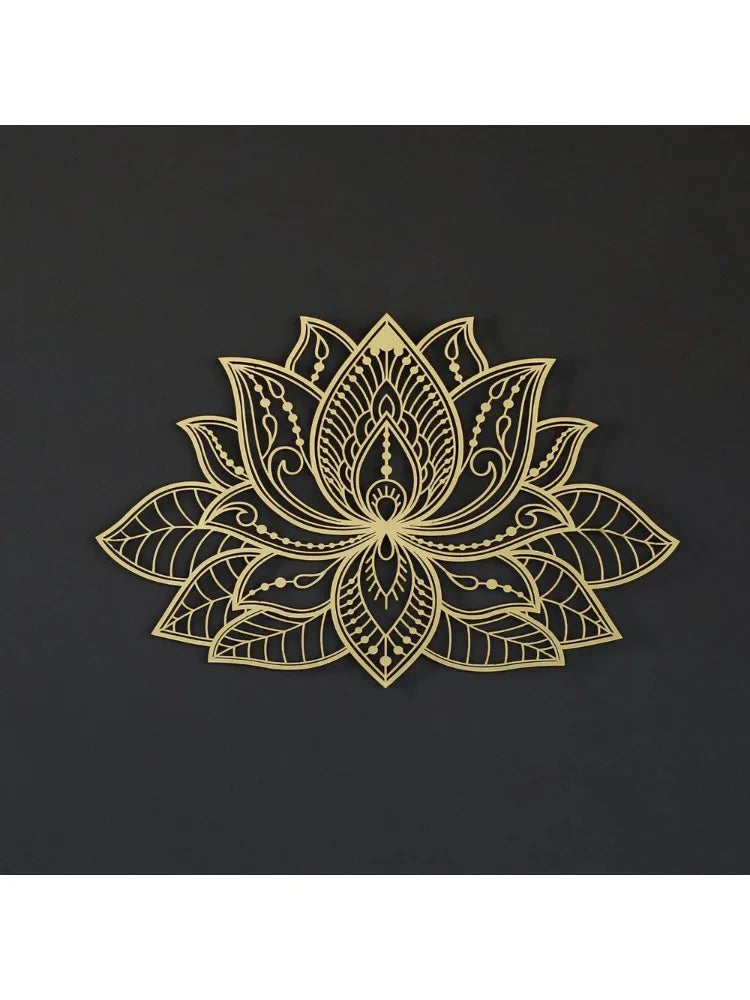 3D Lotus Mandala Metal Wall Art, Lotus Flower Wall Decor