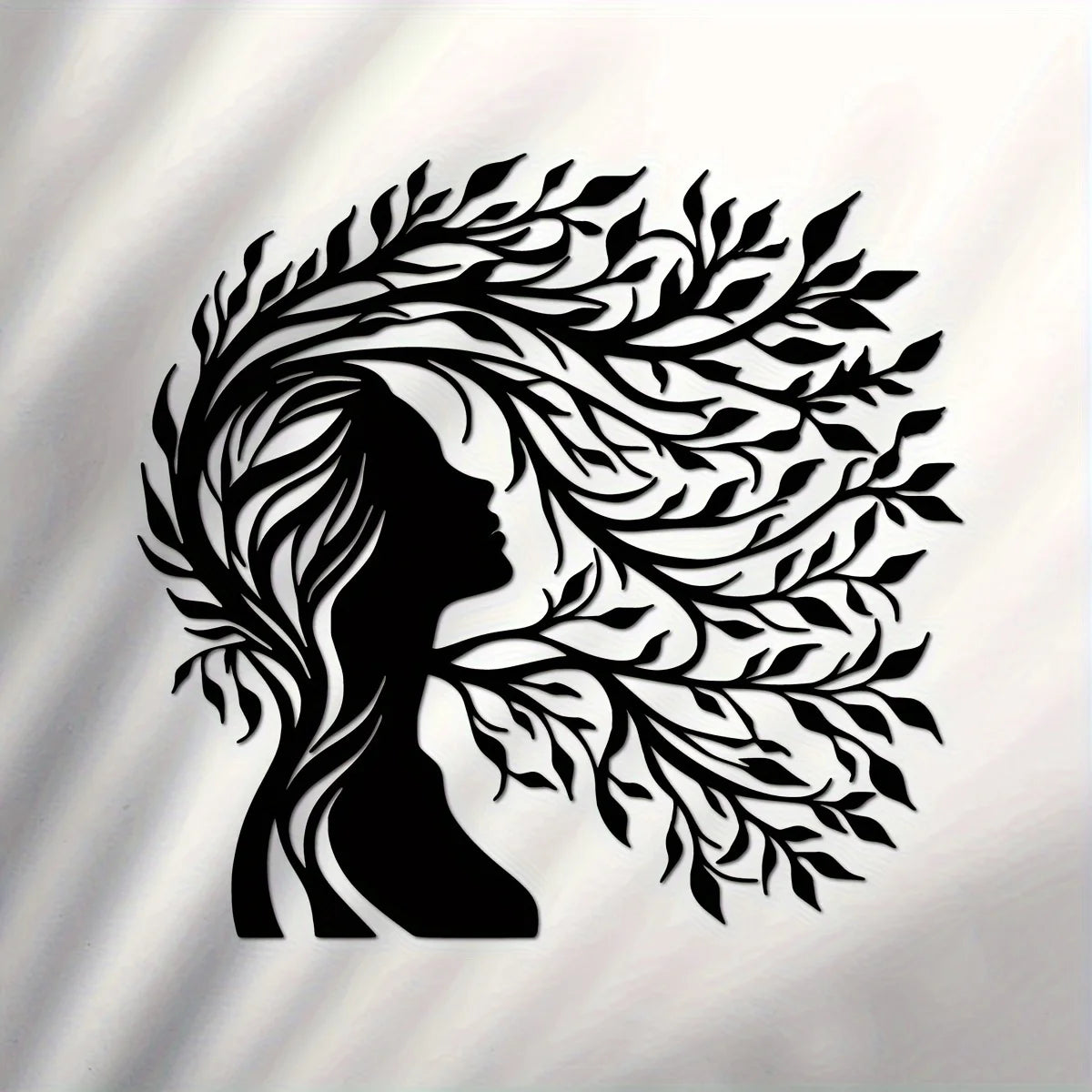 Minimalist Female Silhouette & Intricate Branch Design