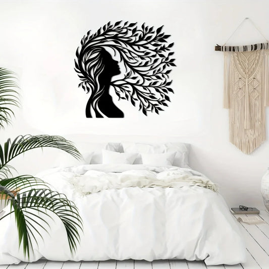 Minimalist Female Silhouette & Intricate Branch Design