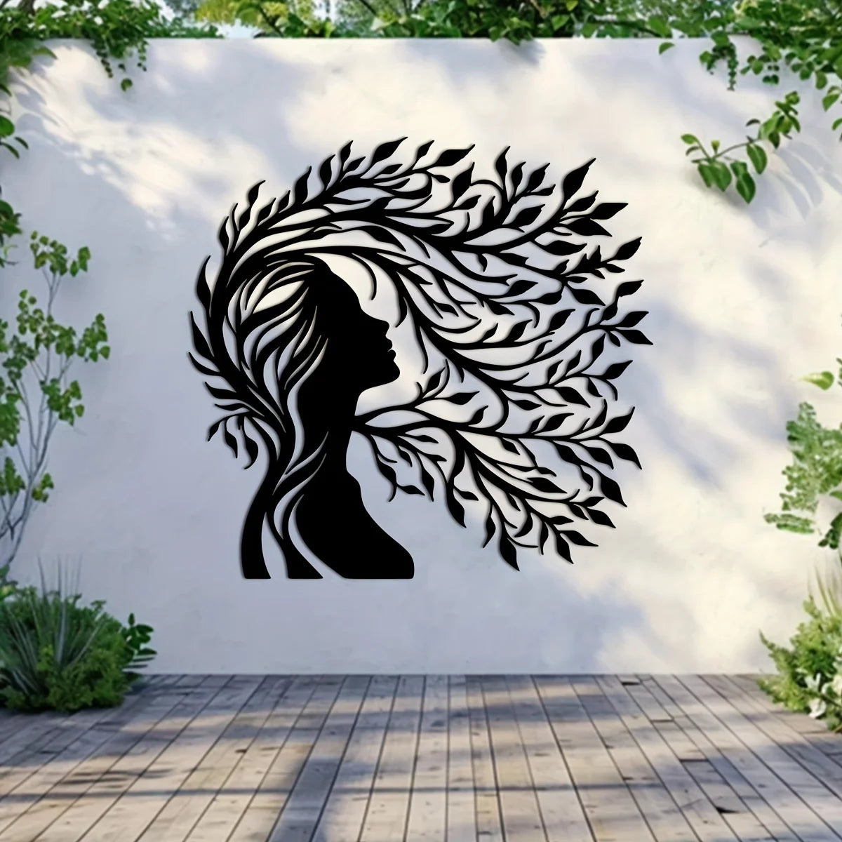 Minimalist Female Silhouette & Intricate Branch Design