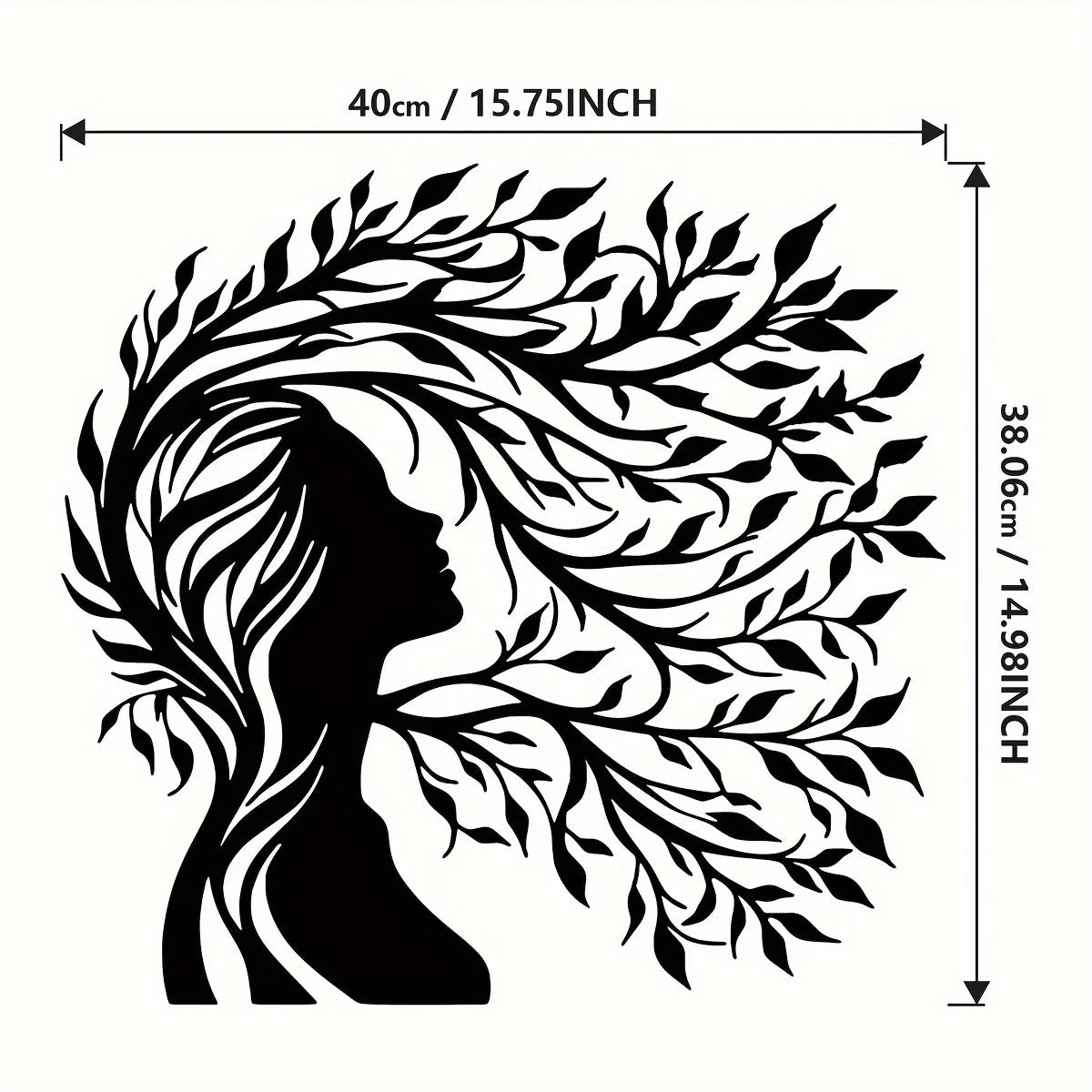 Minimalist Female Silhouette & Intricate Branch Design