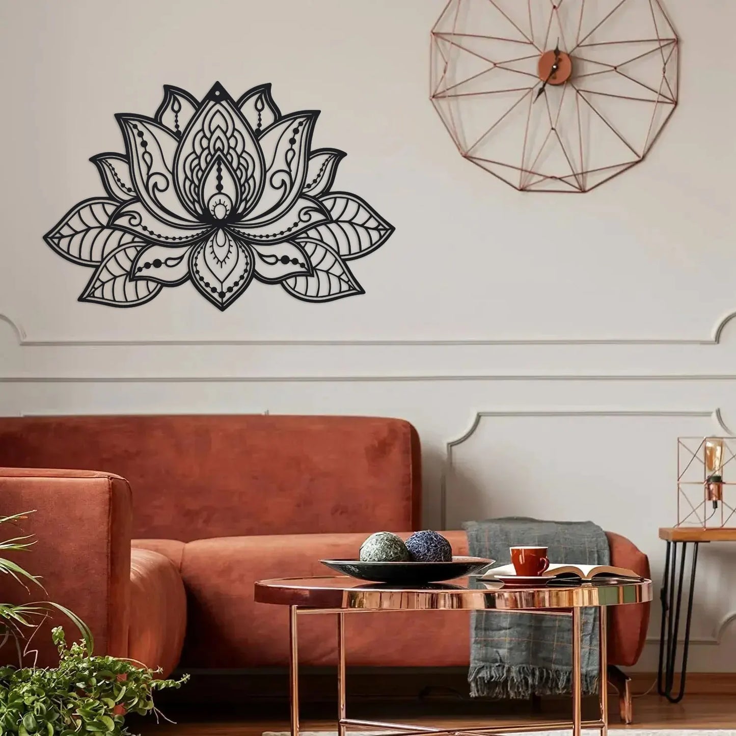 3D Lotus Mandala Metal Wall Art, Lotus Flower Wall Decor