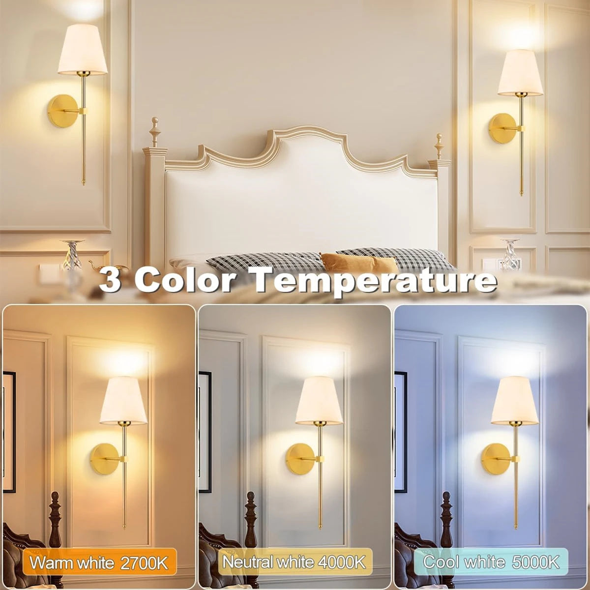 2 (PC) Rechargeable Wireless Wall Lamp