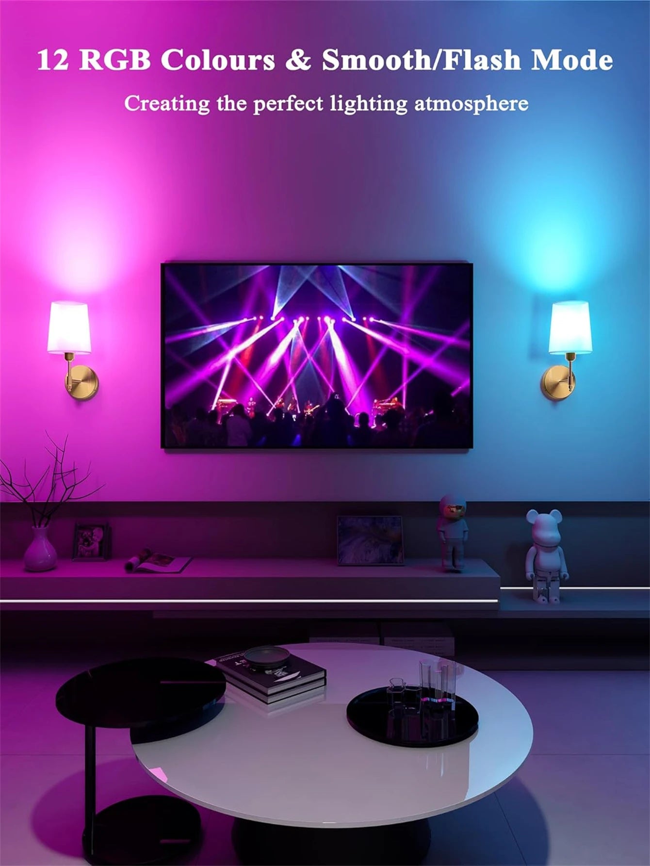 3 Color Temperature Wireless Wall Light for Living Room Bedroom Hallway(2 Pack)