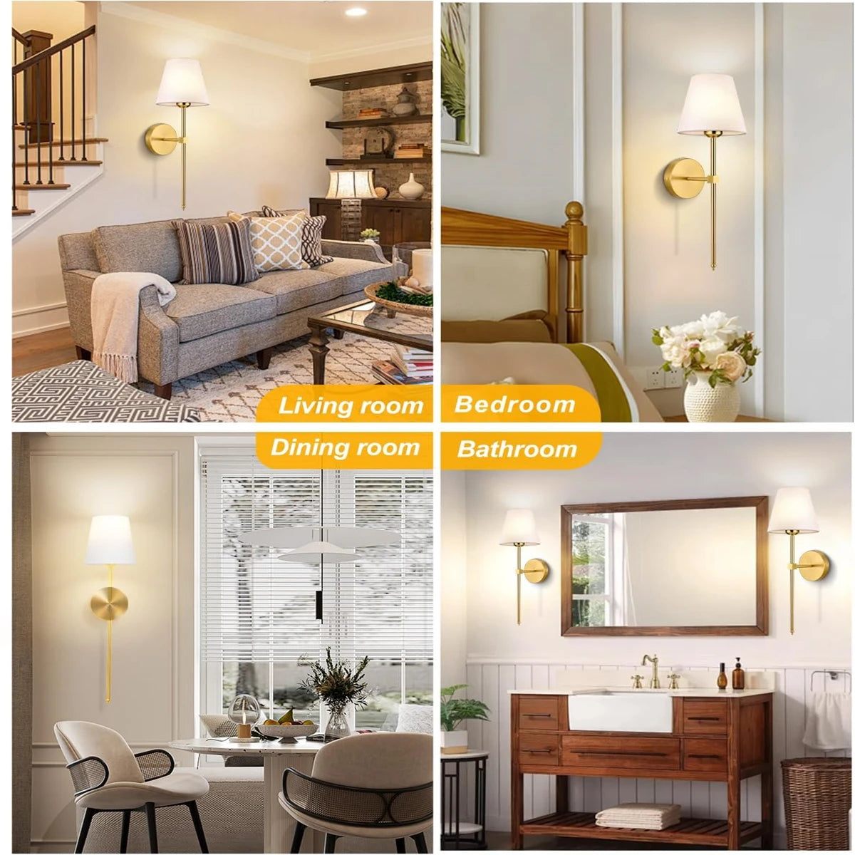 2 (PC) Rechargeable Wireless Wall Lamp