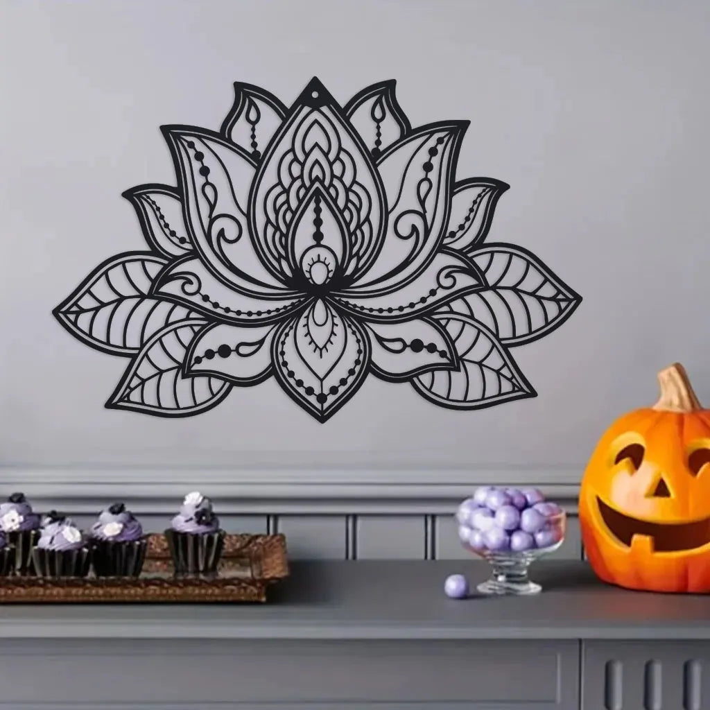 3D Lotus Mandala Metal Wall Art, Lotus Flower Wall Decor