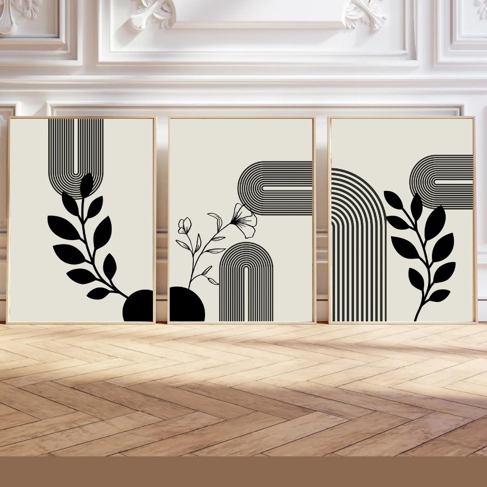 Boho Printable Wall Art Set of 3 – Neutral & Minimalist Home Decor
