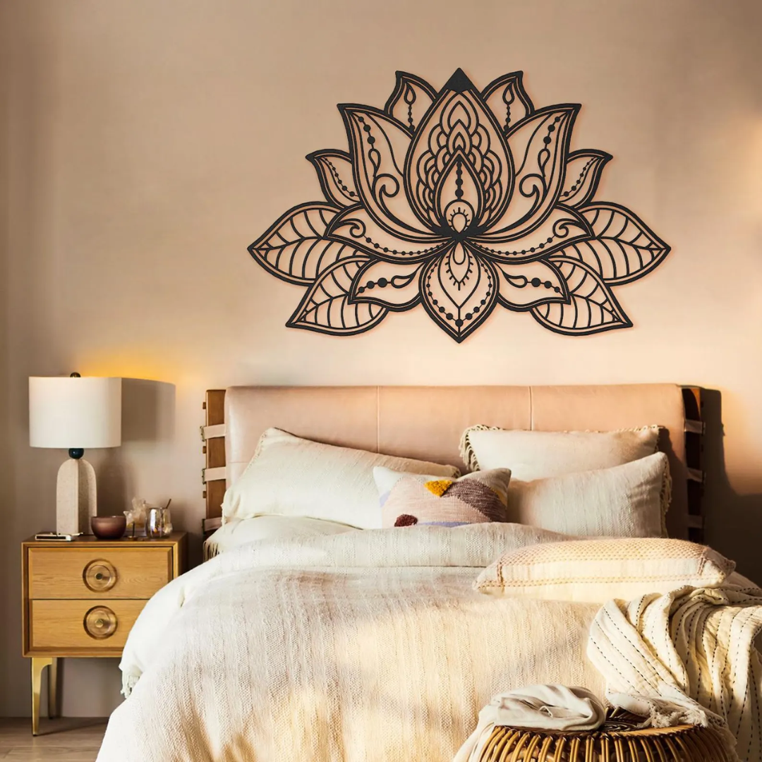 3D Lotus Mandala Metal Wall Art, Lotus Flower Wall Decor