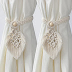 2 Pack Macrame Curtain Tiebacks with Beads Luxe Stella