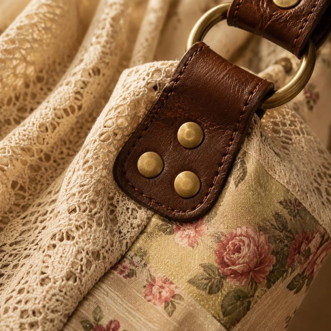 Vintage Floral Patchwork Tote Bag