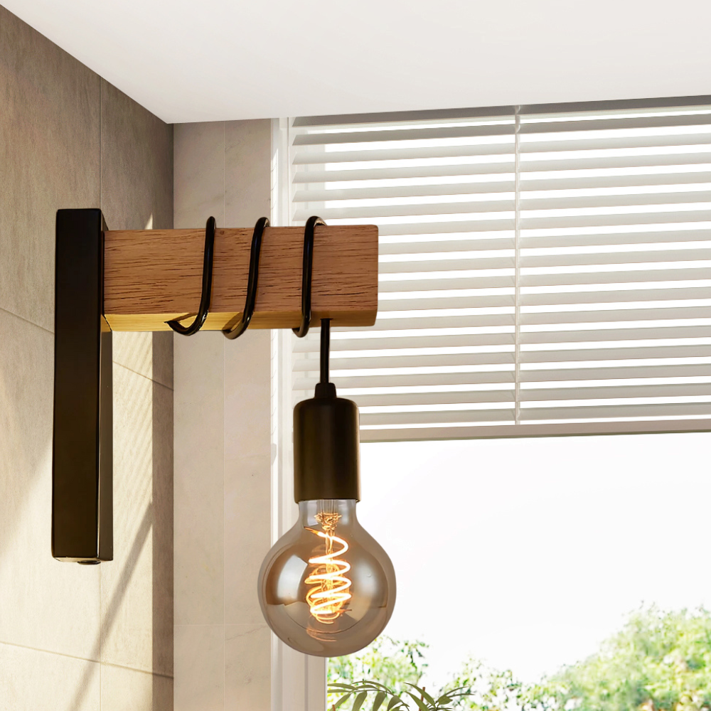 Retro Wooden Wall Lamp - Vintage  Wall Lights