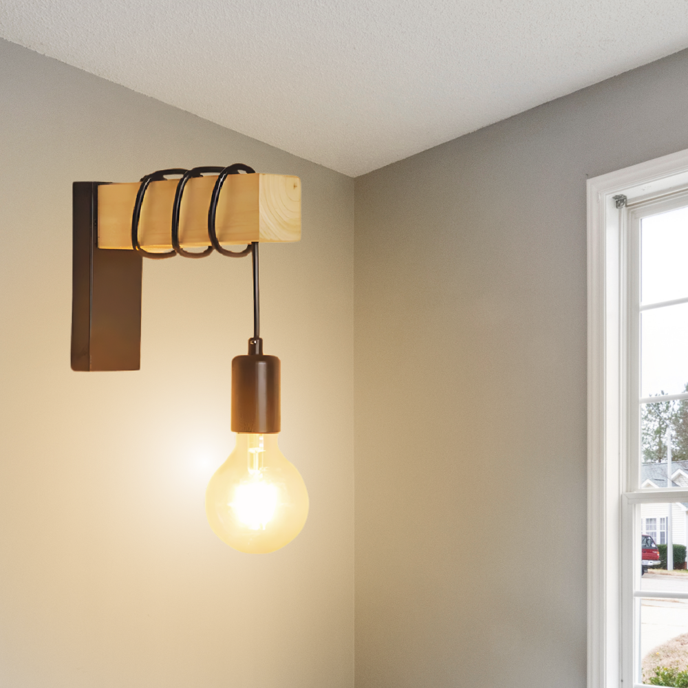 Retro Wooden Wall Lamp - Vintage  Wall Lights