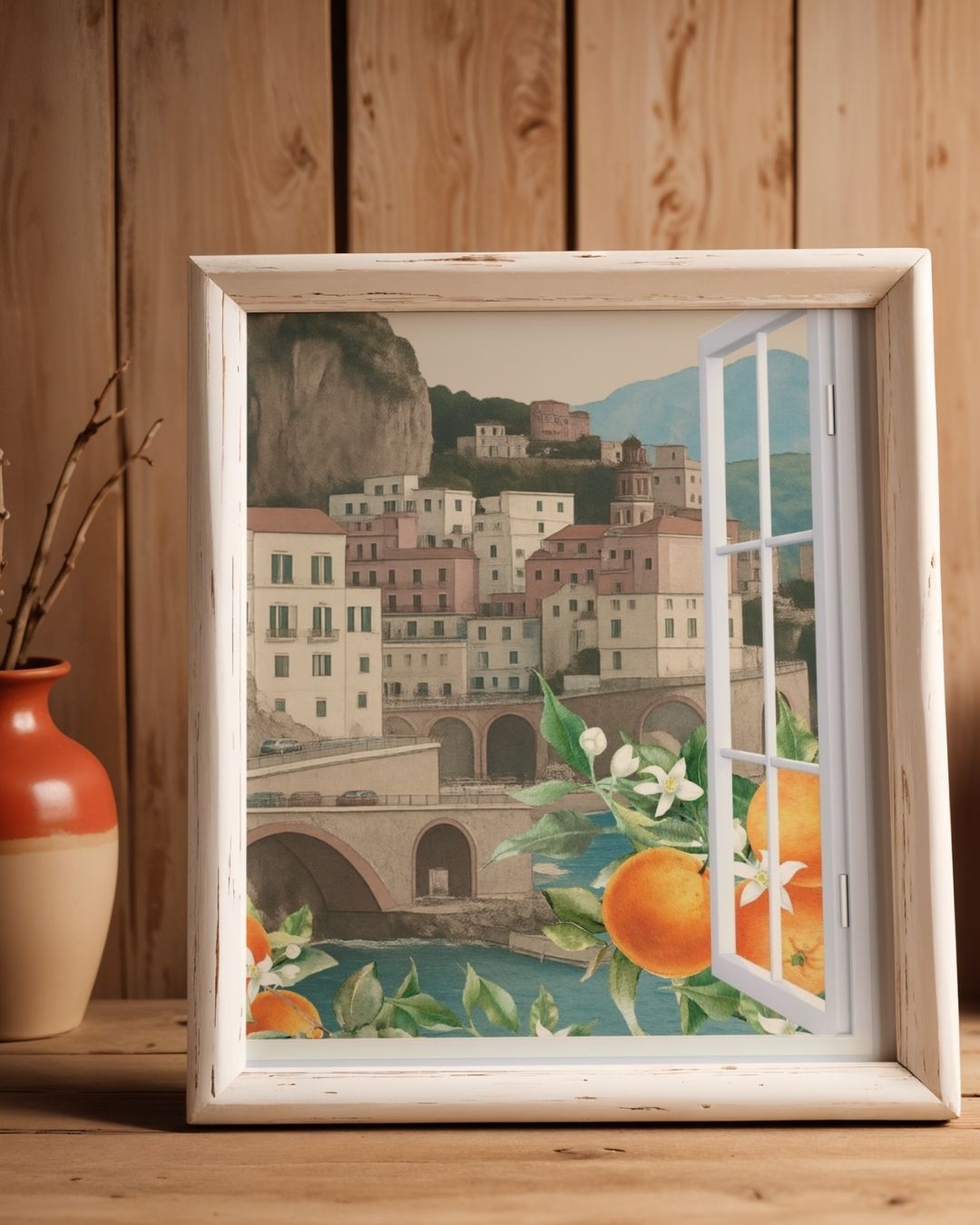 Amalfi coast paintings,Italy coastal digital posters