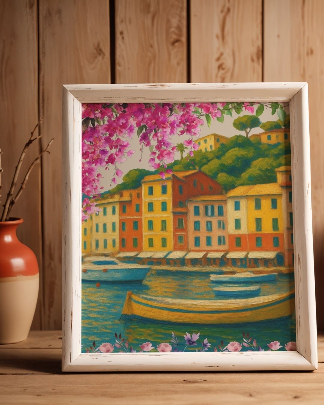 Amalfi coast paintings,Italy coastal digital posters