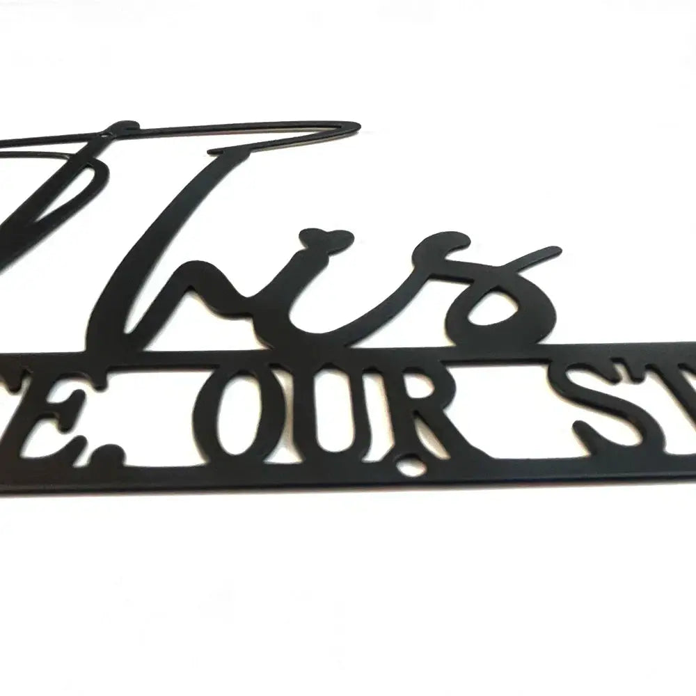 " Black Metal Sign – Elegant Indoor Art & Outdoor Wall Decor Luxe Stella