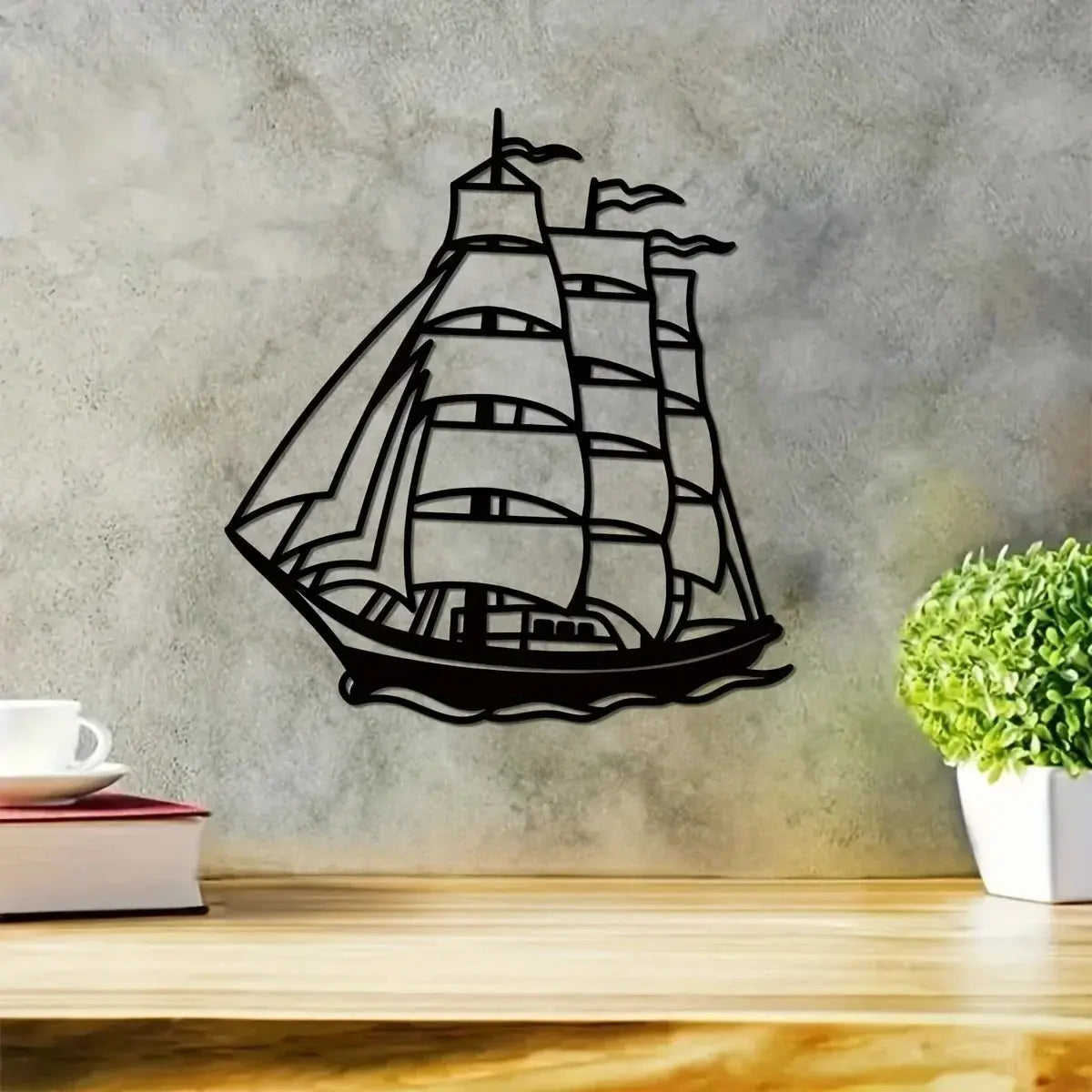 CIFBUY Metal Sailboat Wall Art Luxe Stella