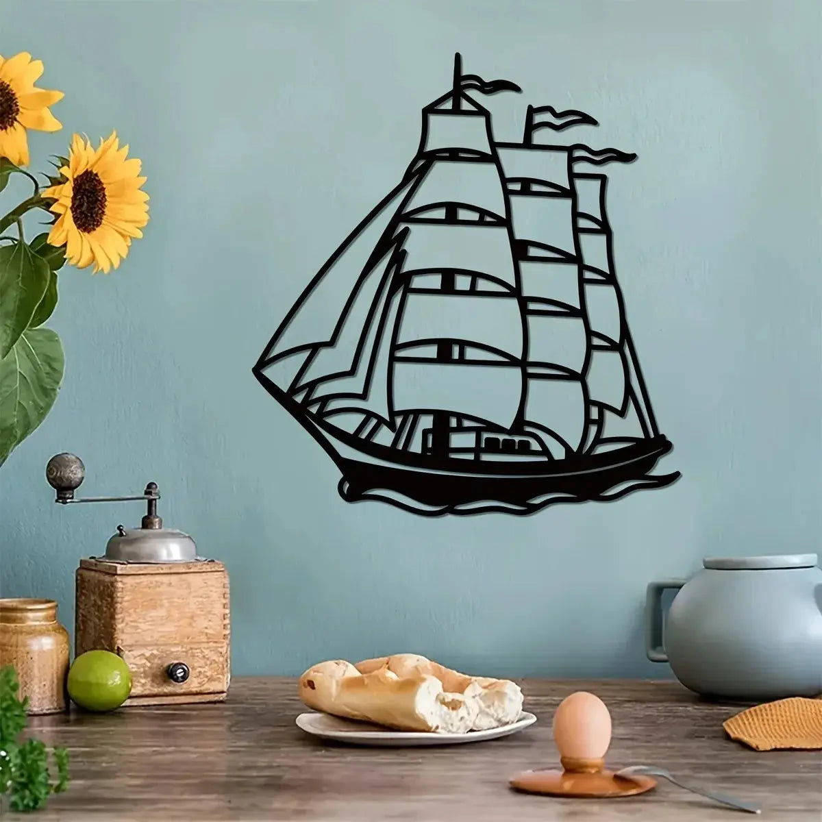 CIFBUY Metal Sailboat Wall Art Luxe Stella