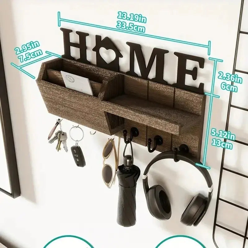 Decorative Key and Mail Holder with Shelf Luxe Stella