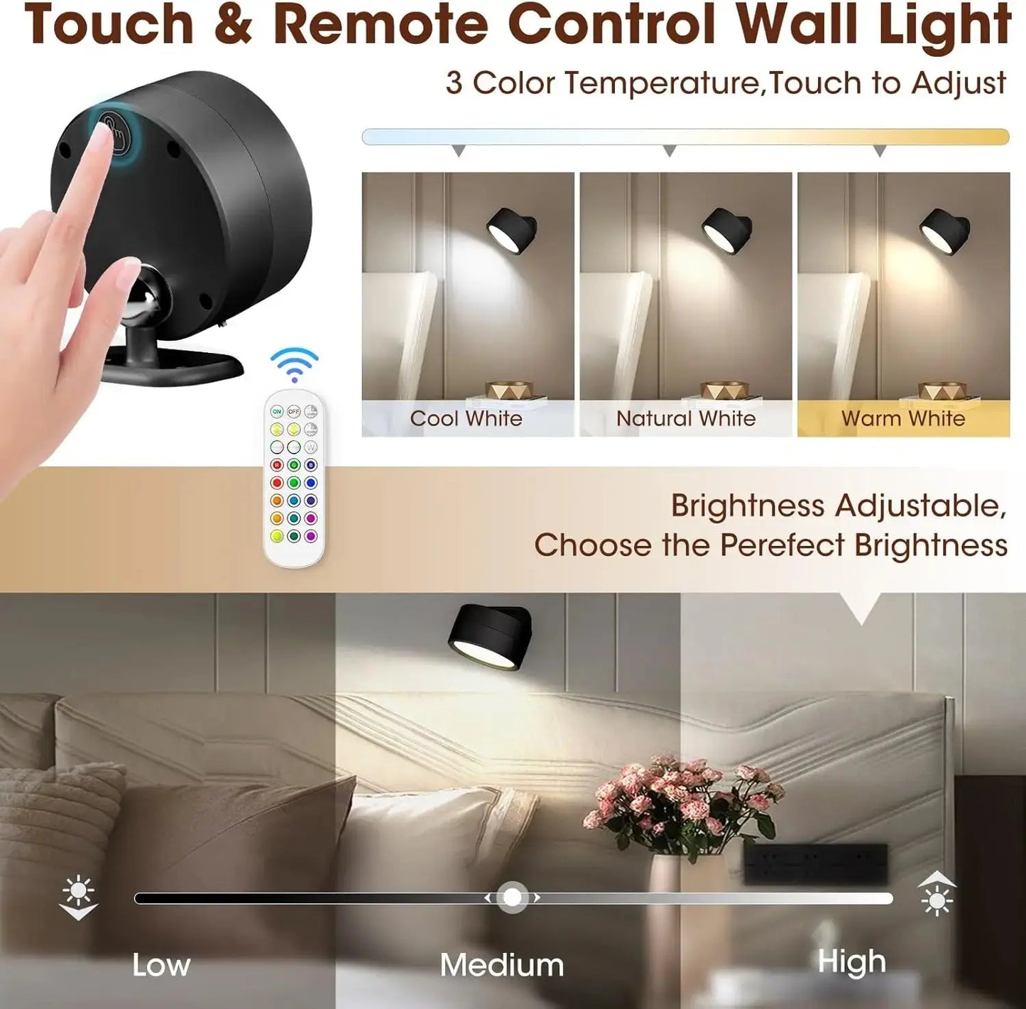 Easy Sticks Wireless LED Wall Lamp™ Luxe Stella