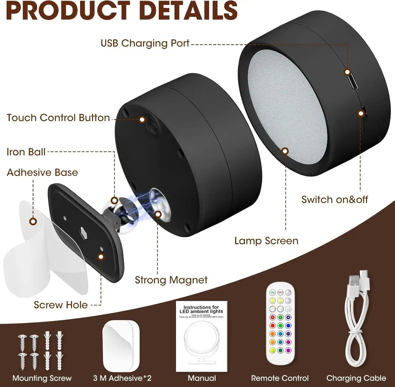 Easy Sticks Wireless LED Wall Lamp™ Luxe Stella