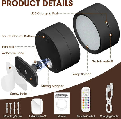 Easy Sticks Wireless LED Wall Lamp™ Luxe Stella