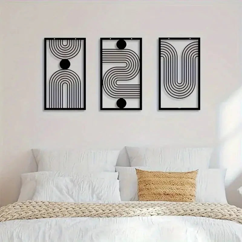 Iron Etch, Abstract Geometric Line Wall Decoration Luxe Stella