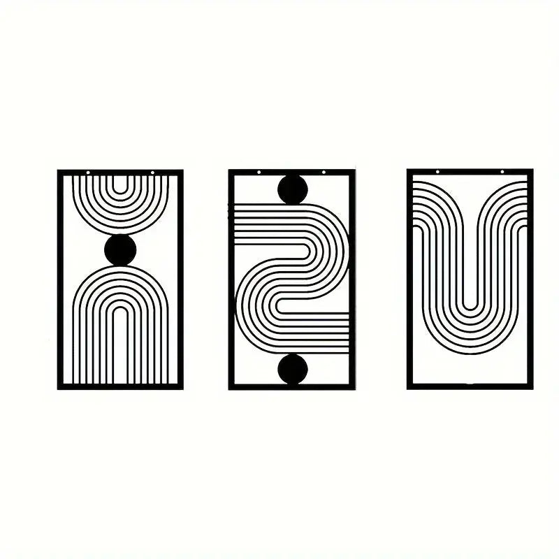 Iron Etch, Abstract Geometric Line Wall Decoration Luxe Stella