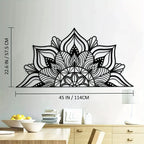 Large Metal Mandala Wall Decor - Unique Black Lotus Flower Art Luxe Stella