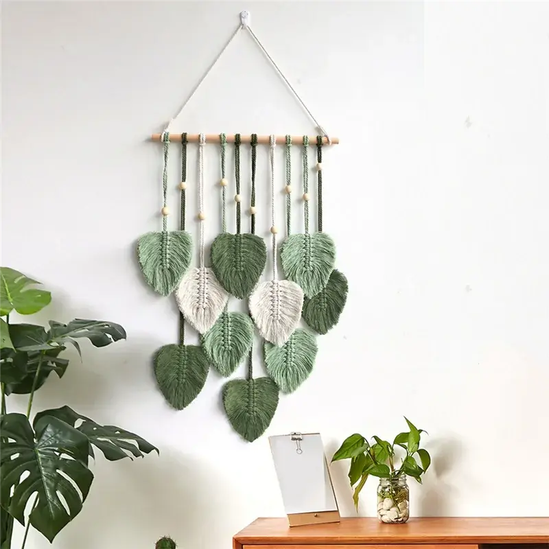 Leaf Macrame Wall Hanging Boho Room Home Decor Luxe Stella