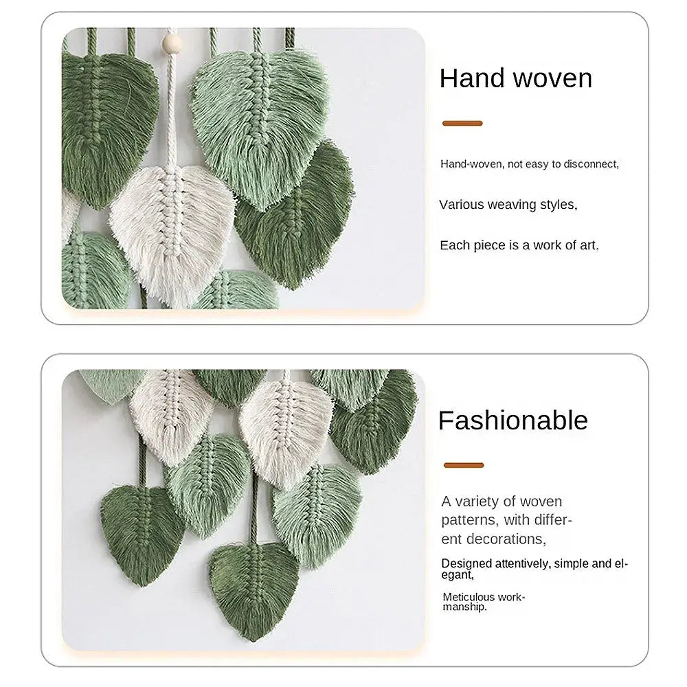 Leaf Macrame Wall Hanging Boho Room Home Decor Luxe Stella