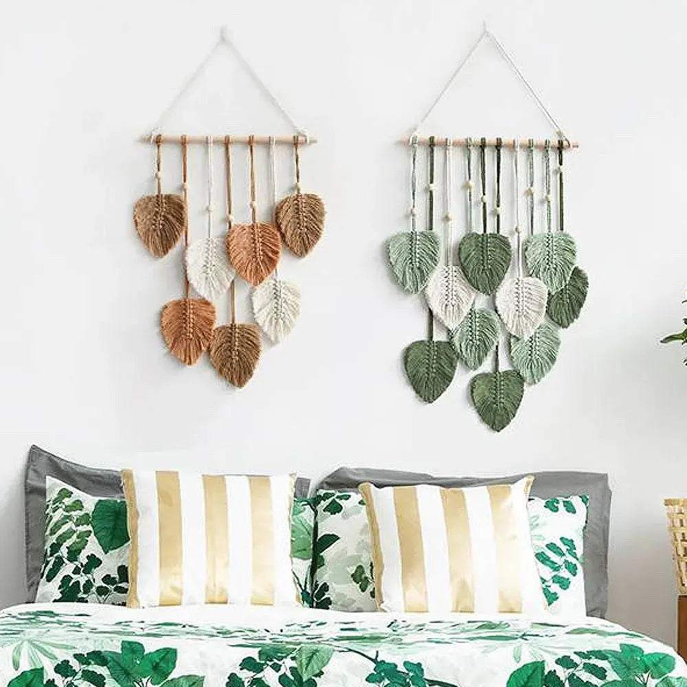 Leaf Macrame Wall Hanging Boho Room Home Decor Luxe Stella