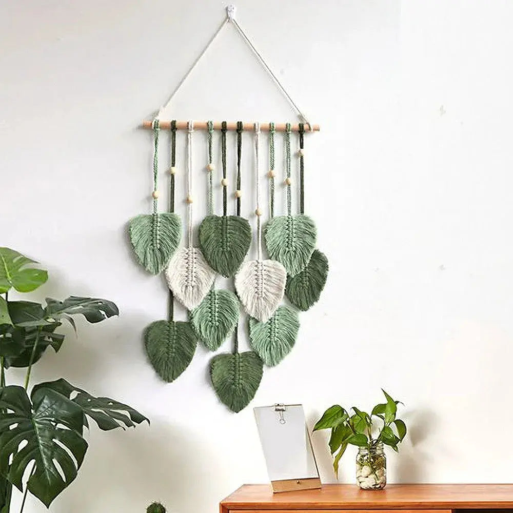 Leaf Macrame Wall Hanging Boho Room Home Decor Luxe Stella