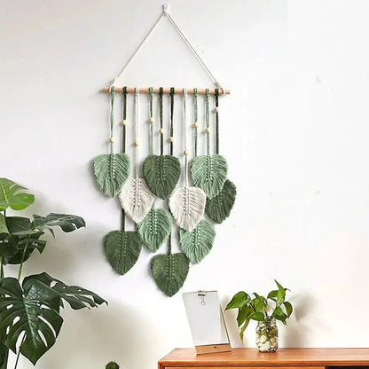 Leaf Macrame Wall Hanging Boho Room Home Decor Luxe Stella
