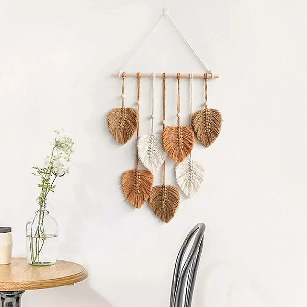 Leaf Macrame Wall Hanging Boho Room Home Decor Luxe Stella