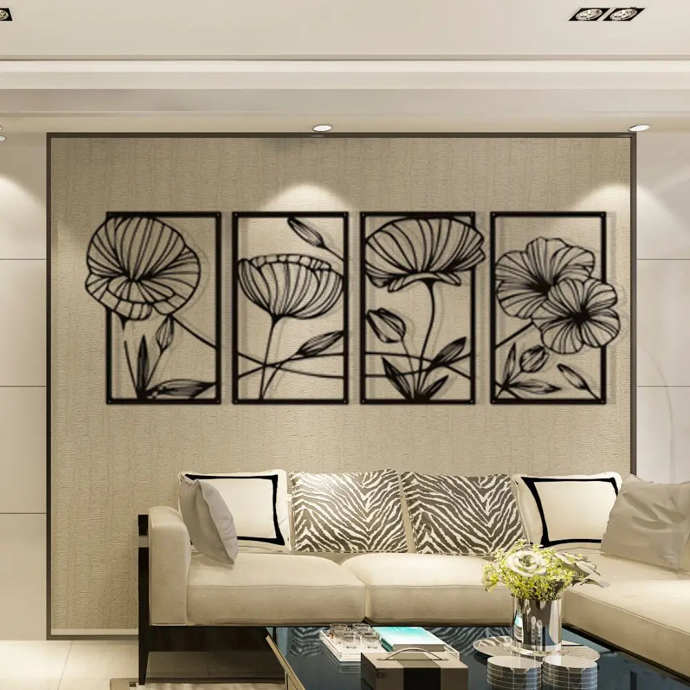 Lotus Flower Metal Wall Art Luxe Stella