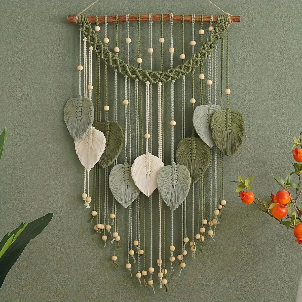 Macrame Wall Hanging Boho Leaf Tapestry Luxe Stella