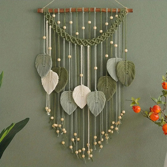 Macrame Wall Hanging Boho Leaf Tapestry Luxe Stella