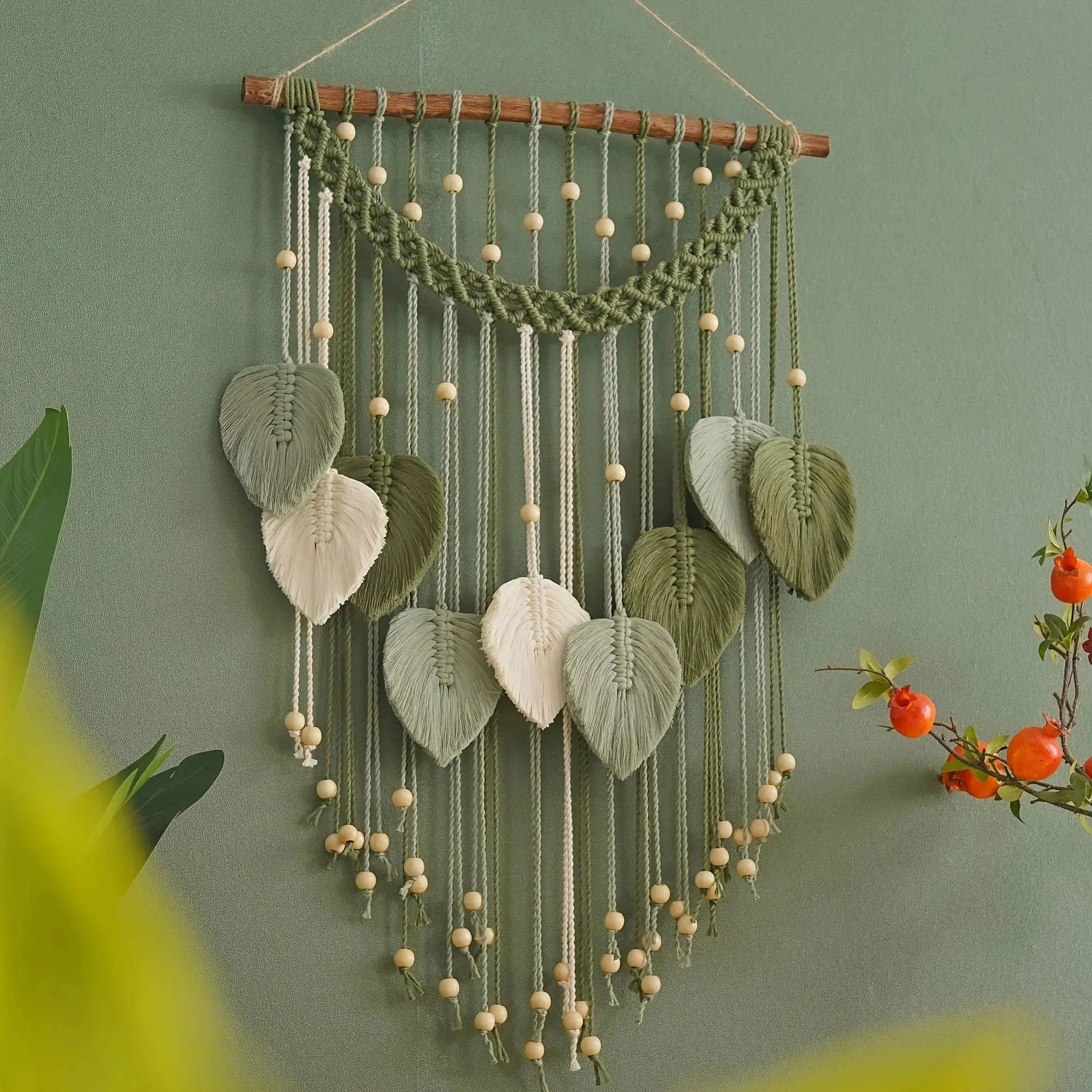 Macrame Wall Hanging Boho Leaf Tapestry Luxe Stella