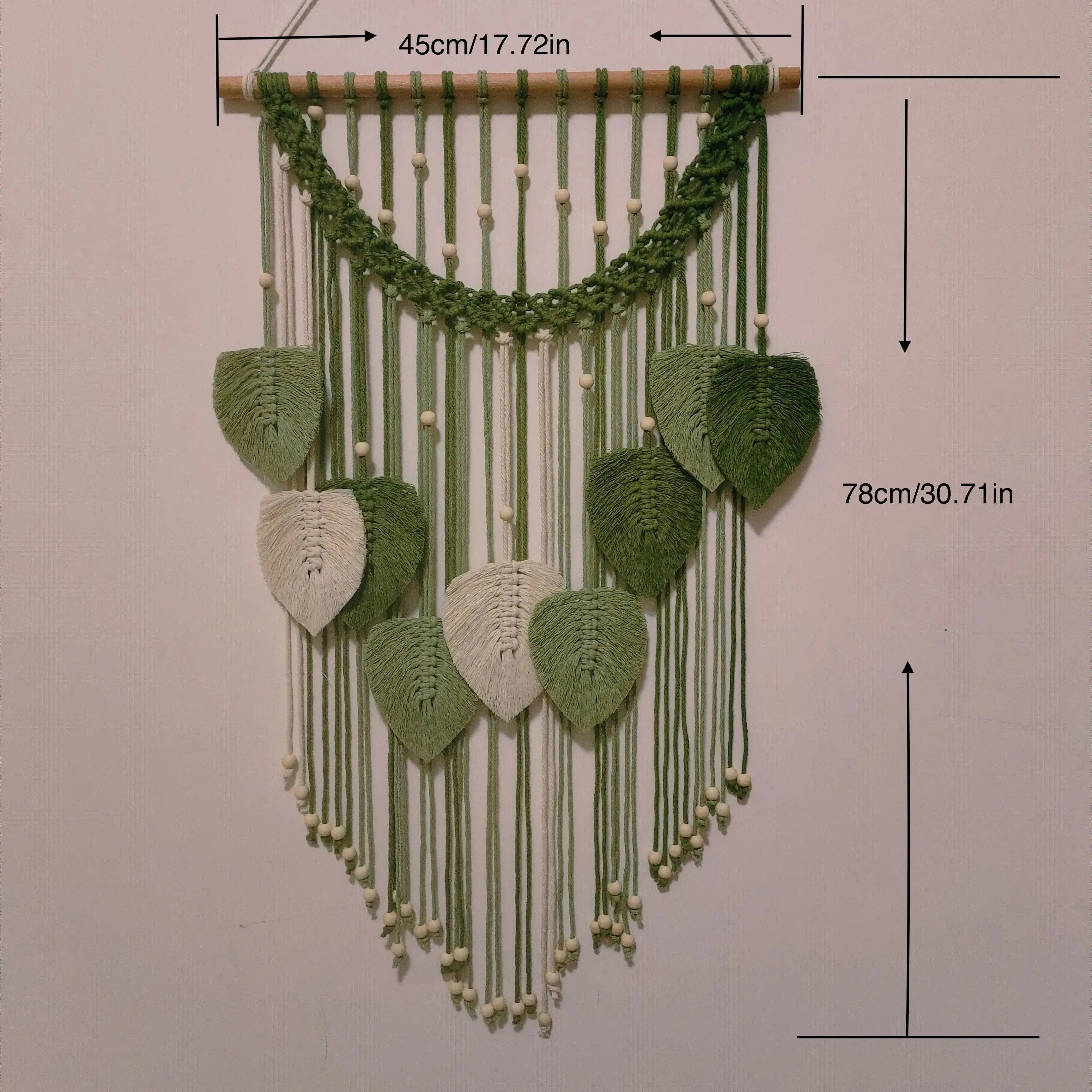 Macrame Wall Hanging Boho Leaf Tapestry Luxe Stella