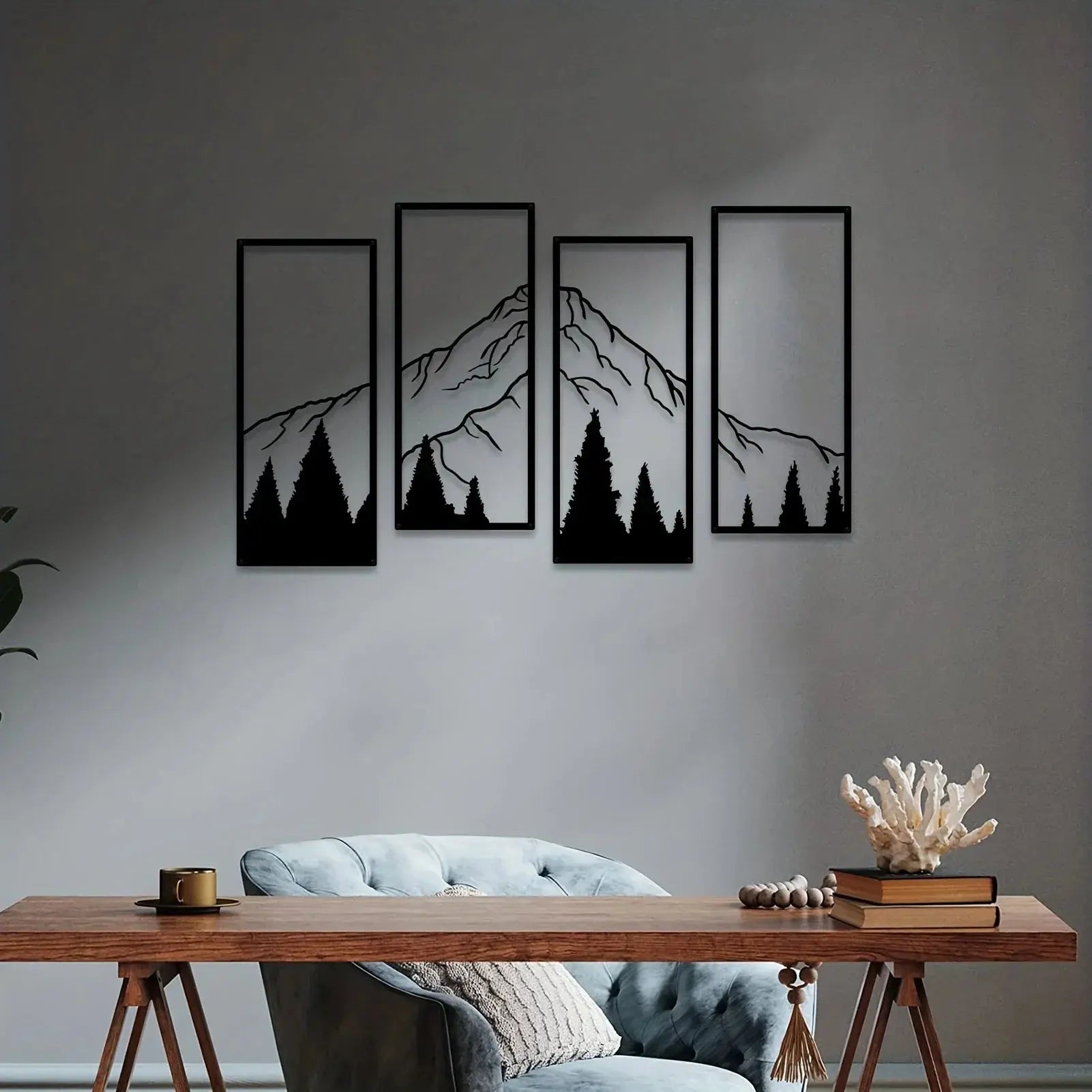 Minimalist Metal Mountain Wall Decor Luxe Stella