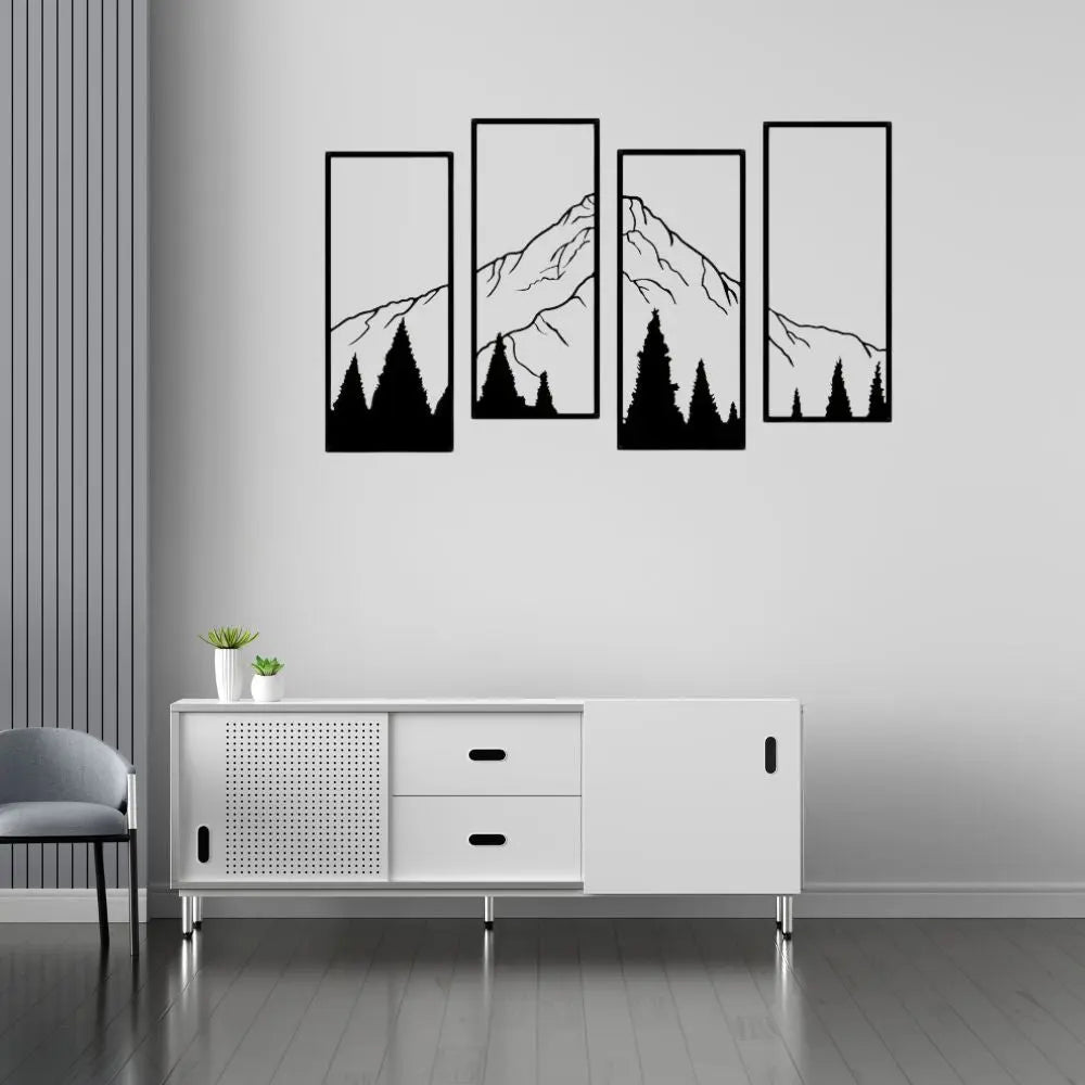 Minimalist Metal Mountain Wall Decor Luxe Stella