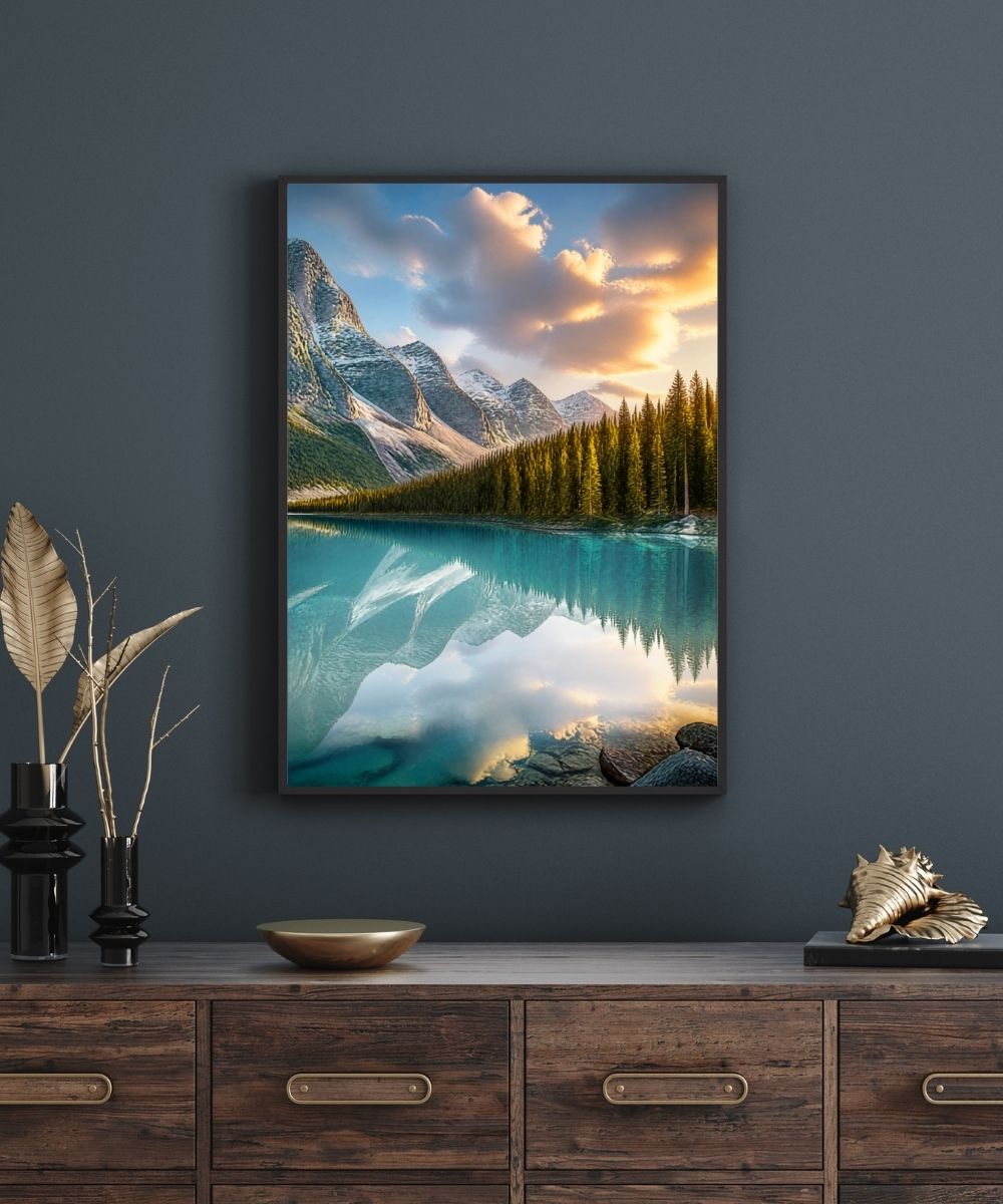 Mountain Lake Triptych: Canada Landscape Wall Art