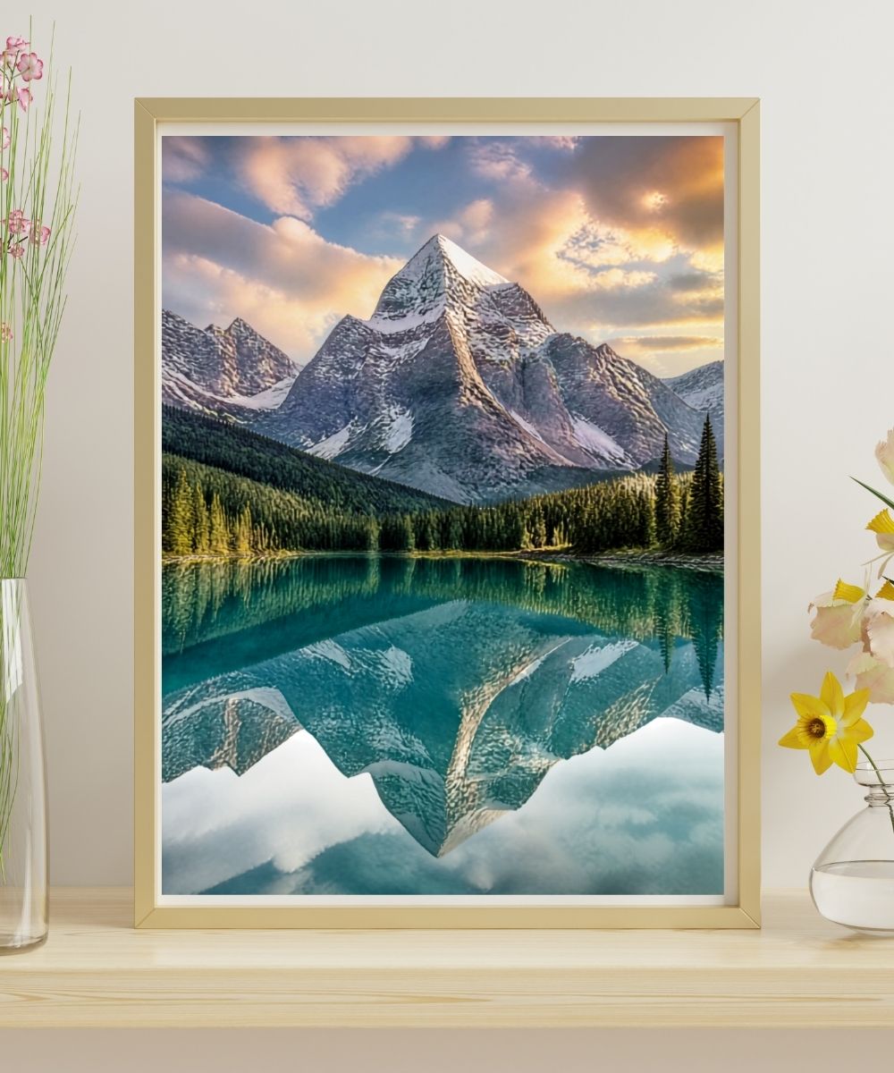 Mountain Lake Triptych: Canada Landscape Wall Art