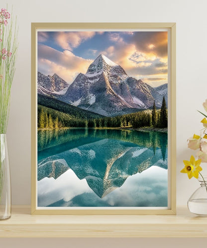 Mountain Lake Triptych: Canada Landscape Wall Art
